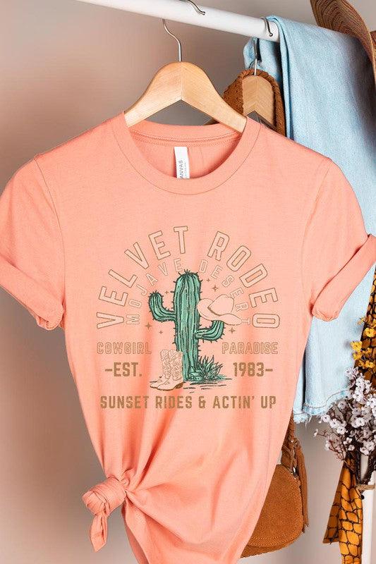 Velvet Rodeo: Western Desert Graphic Tee - Three Mad Hatters Mercantile 