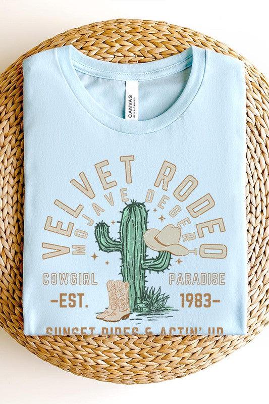 Velvet Rodeo: Western Desert Graphic Tee - Three Mad Hatters Mercantile 