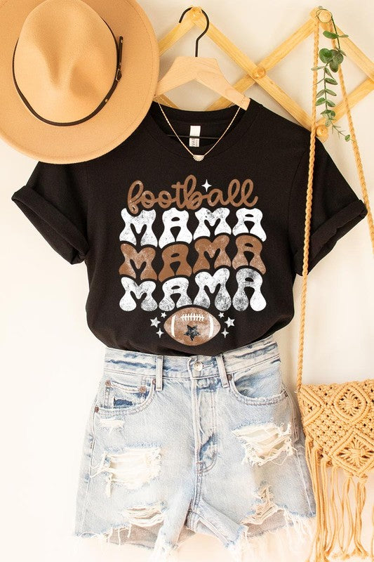 FOOTBALL MAMA SHORT SLEEVE T- Shirt BLACK S 