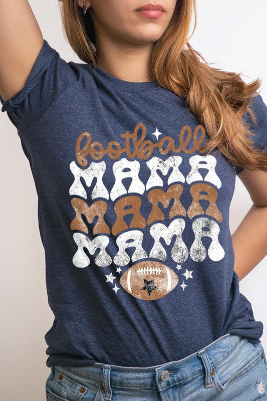 FOOTBALL MAMA SHORT SLEEVE T- Shirt HEATHER NAVY S 