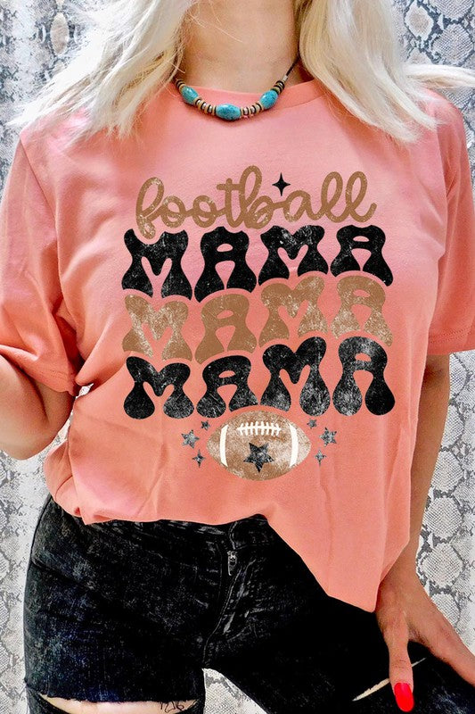 FOOTBALL MAMA SHORT SLEEVE T- Shirt SUNSET S 