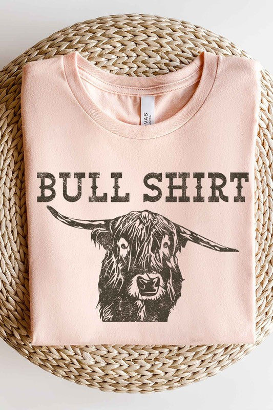 BULL SHIRT GRAPHIC T-SHIRT  PEACH SMALL 