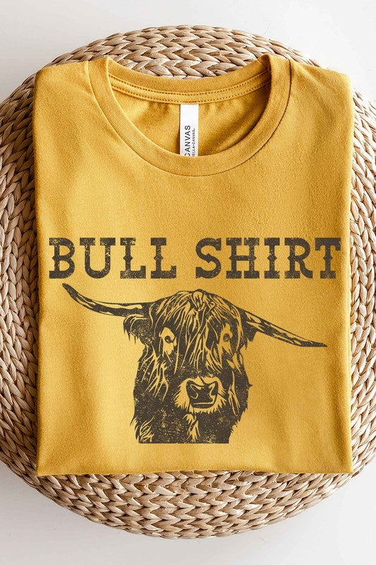 BULL SHIRT GRAPHIC T-SHIRT  MUSTARD SMALL 