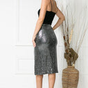 High Waist Sequin Skirt