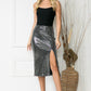 High Waist Sequin Skirt Sequin Skirt SILVER S 