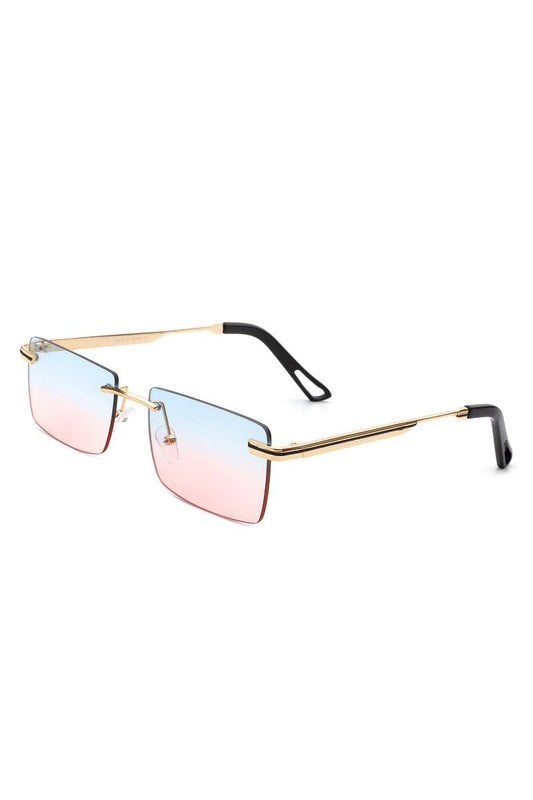 Rectangle Rimless Retro Flat top Sunglasses Sunglasses   