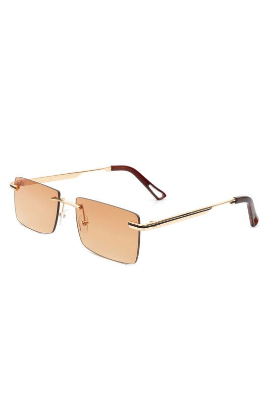 Rectangle Rimless Retro Flat top Sunglasses Sunglasses   