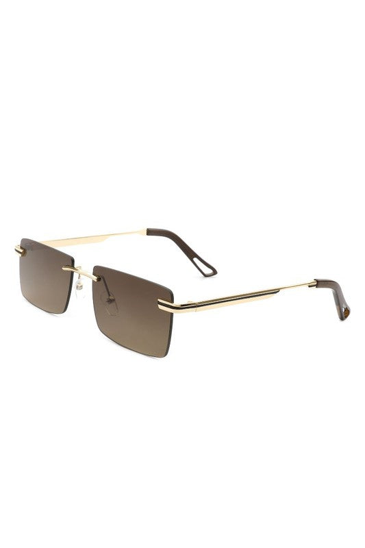 Rectangle Rimless Retro Flat top Sunglasses Sunglasses   