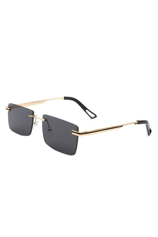 Rectangle Rimless Retro Flat top Sunglasses Sunglasses   