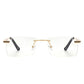 Rectangle Rimless Retro Flat top Sunglasses Sunglasses Clear OneSize 