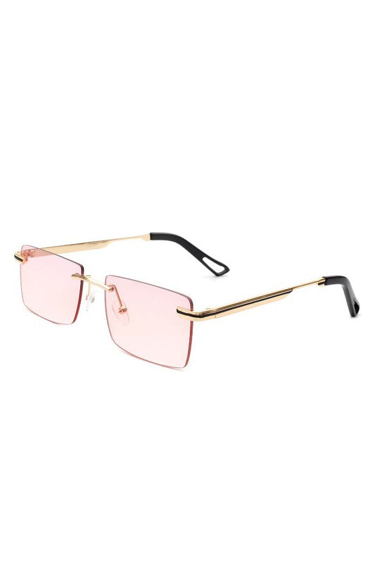 Rectangle Rimless Retro Flat top Sunglasses Sunglasses   