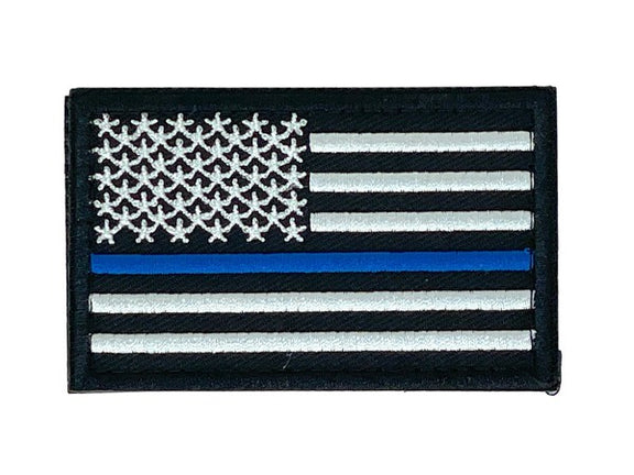 Tactical USA Flag Patch with Velcro Backing USA Flag Patch Blue Line One Size 