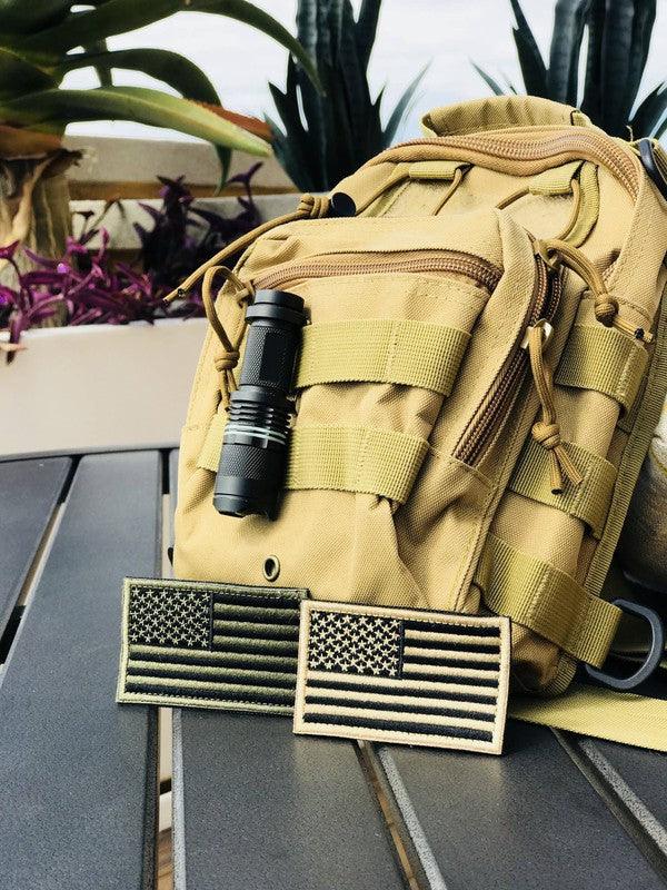 Tactical USA Flag Patch with Velcro Backing - Three Mad Hatters Mercantile 