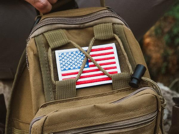 Tactical USA Flag Patch with Velcro Backing - Three Mad Hatters Mercantile 