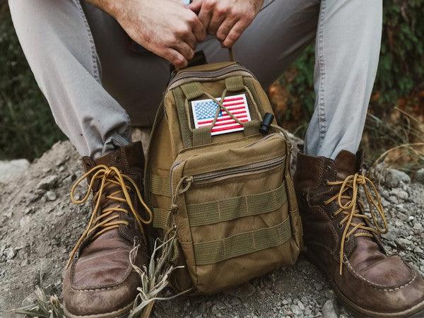 Tactical USA Flag Patch with Velcro Backing - Three Mad Hatters Mercantile 