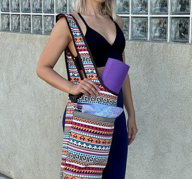 Yoga Mat Tote Bag with Large Side Pockets
