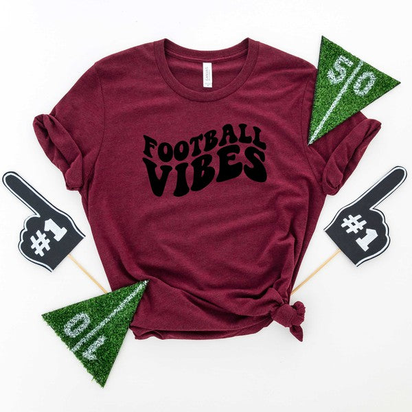 Retro Football Vibes Short Sleeve Graphic Tee graphic t-shirt Maroon Large 