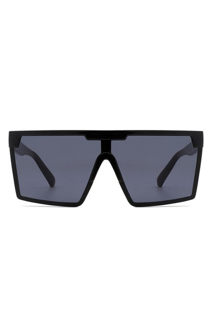 Oversize Square Flat Top Fashion Women Sunglasses Oversize Sunglasses Black OneSize 