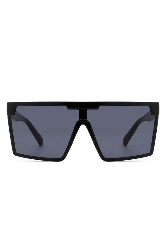 Oversize Square Flat Top Fashion Women Sunglasses Oversize Sunglasses Black OneSize 