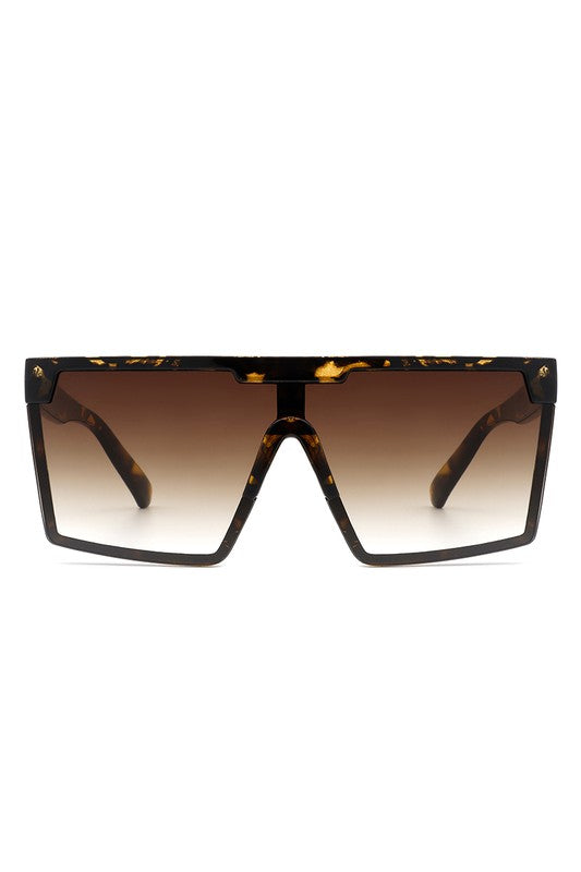 Oversize Square Flat Top Fashion Women Sunglasses Oversize Sunglasses Tortoise OneSize 