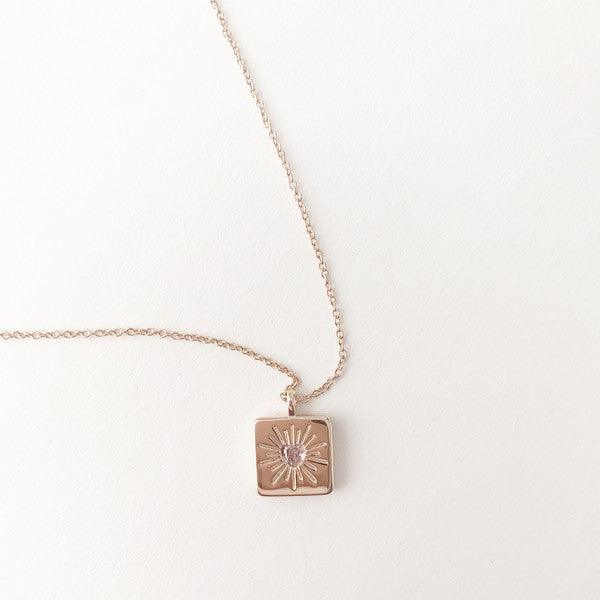 Libi Pink Crystal Heart Necklace - Three Mad Hatters Mercantile 