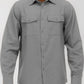 Weiv Mens Solid Flannel Shirt Mens Flannel Shirt Light Grey 2XL 