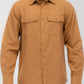 Weiv Mens Solid Flannel Shirt Mens Flannel Shirt Camel 2XL 