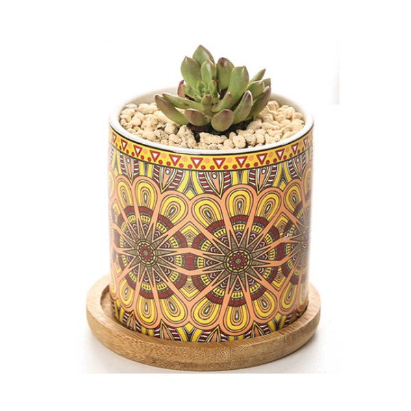 Mandala Planter Set of 4 Platers Set 0f 4   