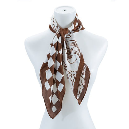 CHECKERED SILK FASHION SCARF Scarf TAIV Os 