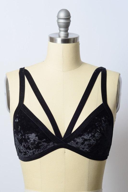 Crushed Velvet Bralette - Three Mad Hatters Mercantile 