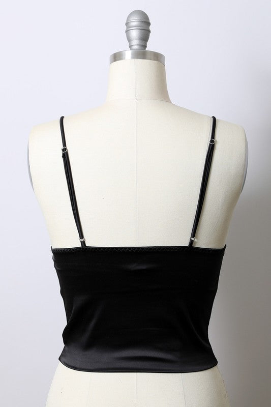 Longline Satin Top Tank Top   