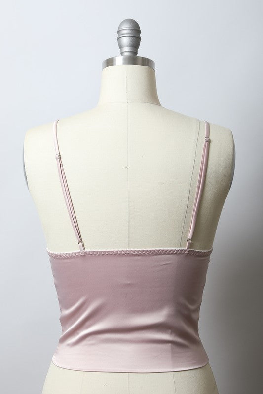 Longline Satin Top Tank Top   