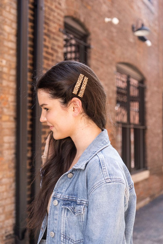 Eleanor Hair Clips - Brown Dot hair clips   