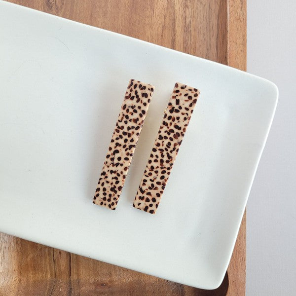 Eleanor Hair Clips - Brown Dot hair clips   