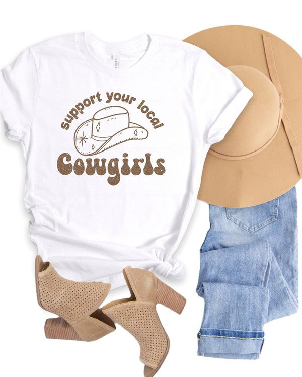 Support Your Local Cowgirls Graphic Tee graphic t-shirt White XS 