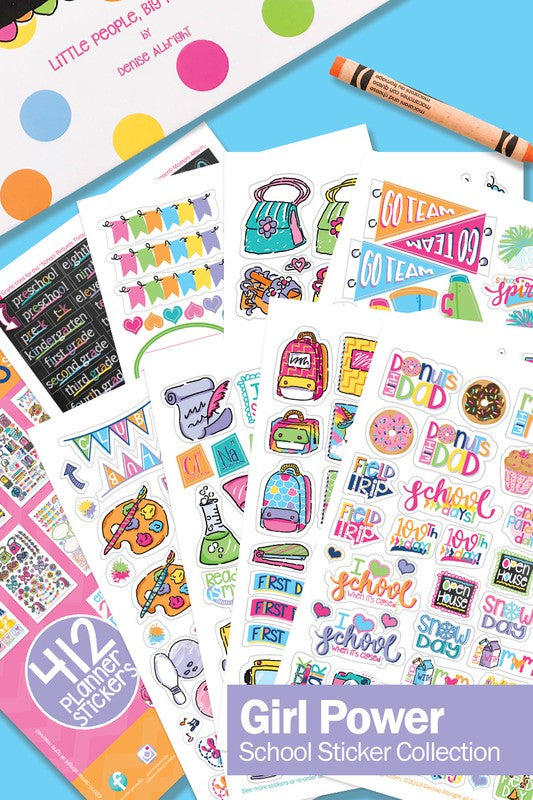 Girl Power School Sticker Set 412-Count Assorted Planner Stickers   