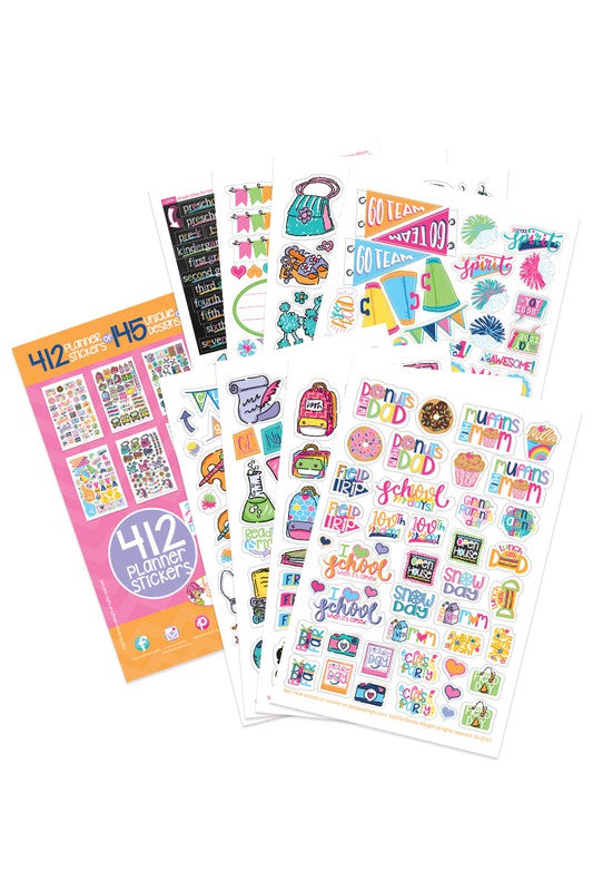 Girl Power School Sticker Set 412-Count Assorted Planner Stickers Girl Power One Size 