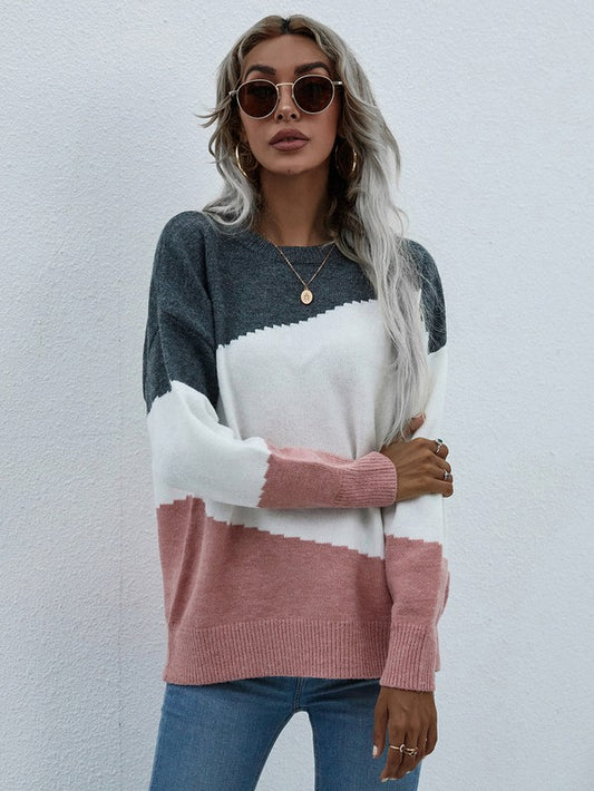 Long Sleeve Round Neck Sweater Womens Sweater   