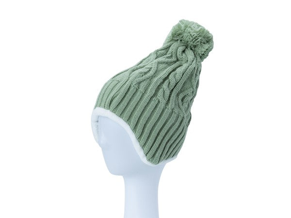 Snug & Stylish Cable Knit Ear Beanie Beanie SAGE/MINT Os 