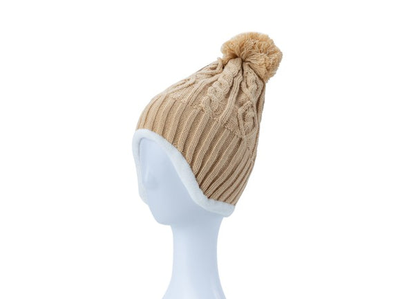 Snug & Stylish Cable Knit Ear Beanie Beanie LTLT/LIGHT TAUPE Os 