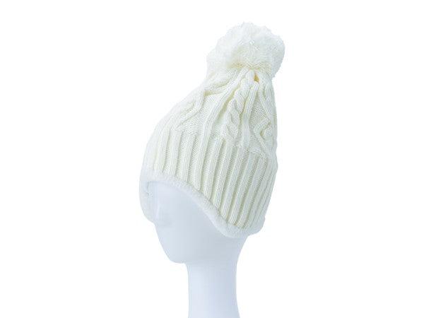 Snug & Stylish Cable Knit Ear Beanie Beanie IVIV/IVORY Os 