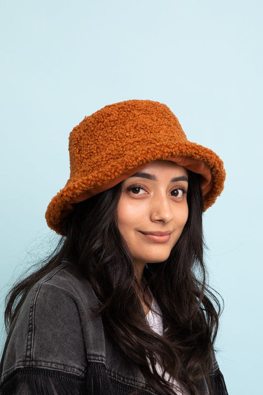 Teddy Suede Combo Reversible Bucket Hat Bucket Hat   