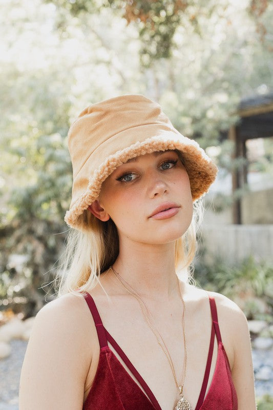 Teddy Suede Combo Reversible Bucket Hat Bucket Hat   