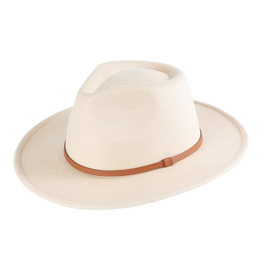 Classic Suede Felt Fedora Fredora Hat IVORY / IVIV Os 