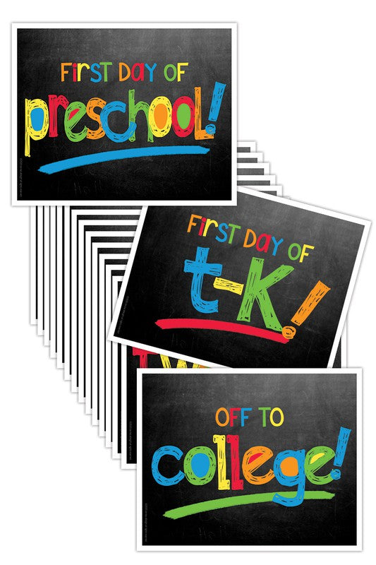 First & Last Days of School Photo Prop Signs Prop Signs Primary Chalk Text One Size 