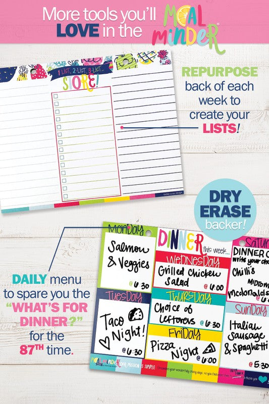 Meal Minder Menu Planner 52-Week wDry Erase Backer Menu Planner   