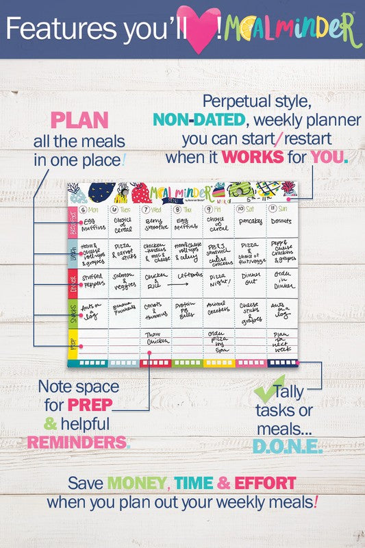 Meal Minder Menu Planner 52-Week wDry Erase Backer Menu Planner   