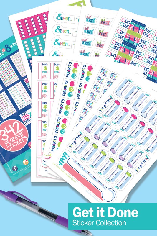 Get it Done Planner Sticker Set 342-Count Assorted Planner Stickers   