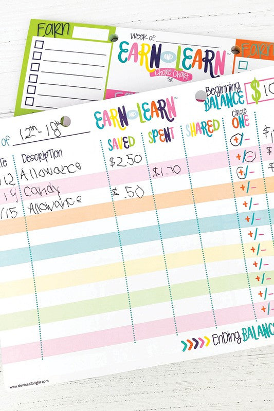 Earn & Learn Kids' Chore Chart Money Management Chore Chart   