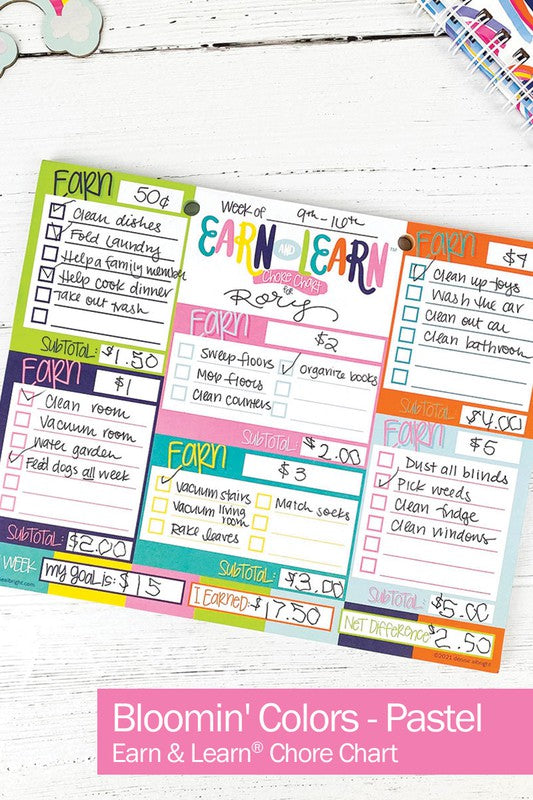 Earn & Learn Kids' Chore Chart Money Management Chore Chart   